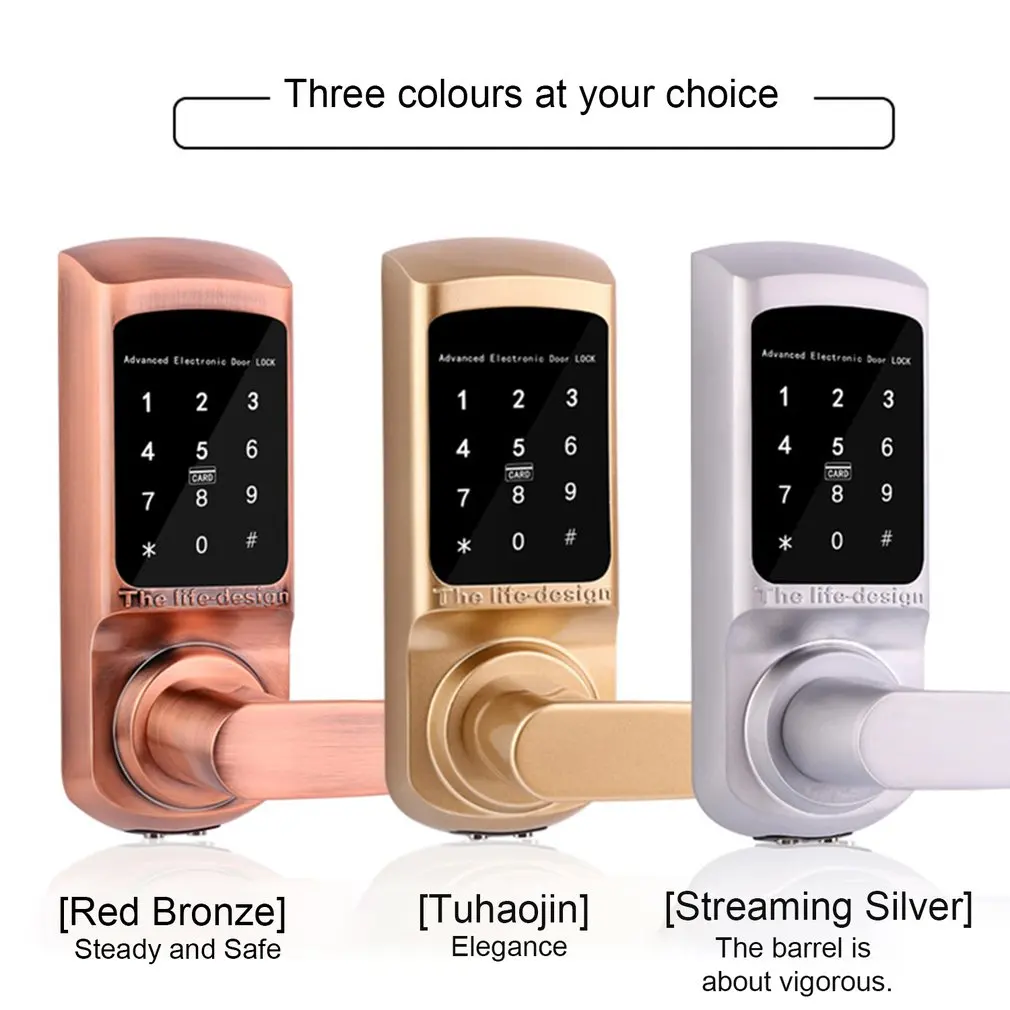 

FM-01 Digital Intelligent Wooden Door Lock Keyless Smart Door Lock Password+Card+Key Unlocking 3 Ways for Interior Door