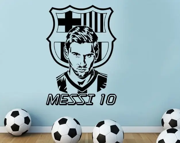 Футбольная звезда Месси, наклейки на стену для футбола, футболиста, клуба, Месси, Вдохновляющие фанаты, спортивные наклейки на стену