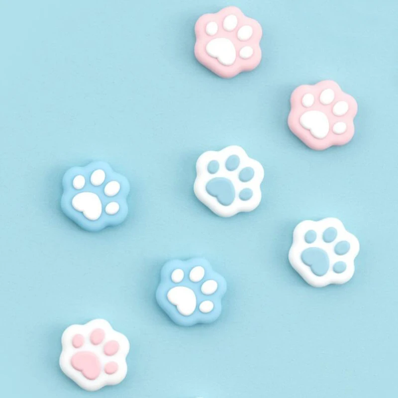 Cat Paw Thumb Stick Grip Cap Capa Protetora Joystick para Nintendo Switch Oled Lite Controlador Joy-con Caixa de Polegar Rosa Azul
