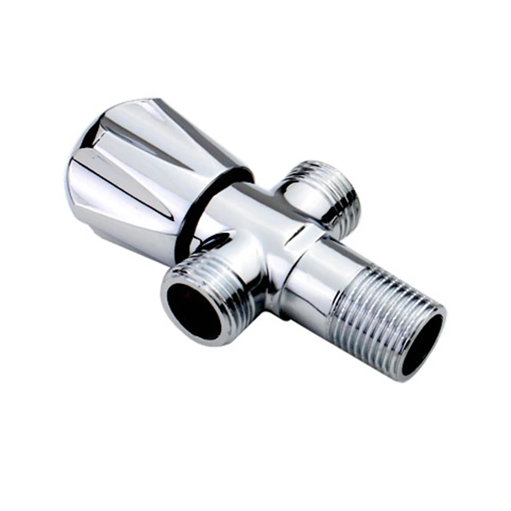 All Copper 4 Points Three-way Angle Valve Multi-function Washing Machine Triangle Water Stop Valve Double Outlet