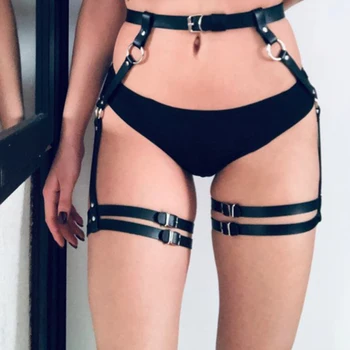 

New Fashion Dark Rock Street Strap Leather Harness Bondage Belt Straps Adjustable Buckle Garter Waistband
