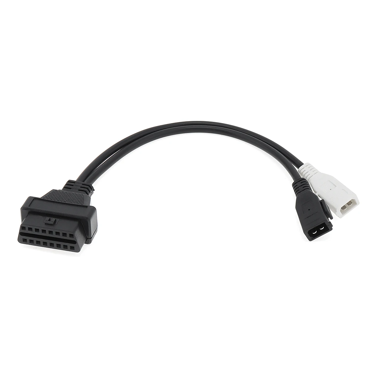 

Double 2 Pin Male to 16Pin OBD2 Cable Female Y Splitter Elbow Extension Connector Cable with 20CM Line for AUDI 2 Pin