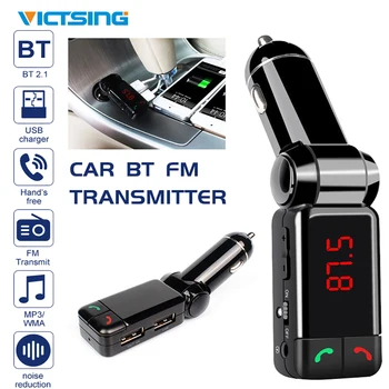 

VicTsing Dual USB FM Transmitter Car Bluetooth MP3 Player USB Port Hands-free Car Kit with Wide Compatibility Car Radio Adapter