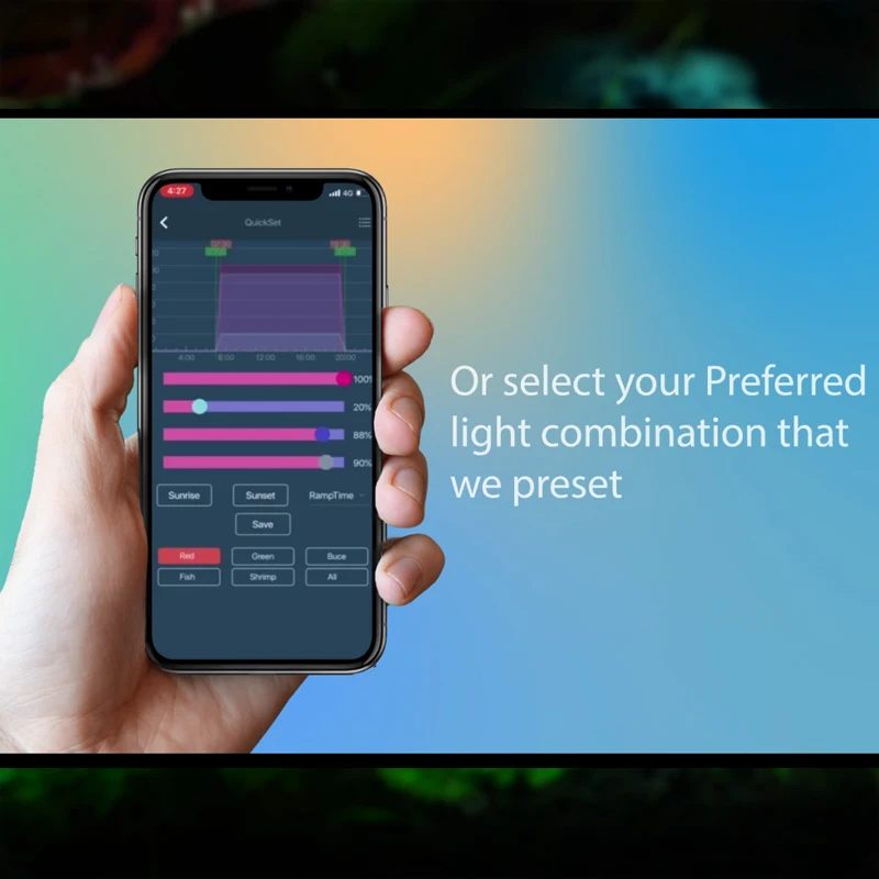 Светодиодная лампа Chihiros с Bluetooth серия RGB Plus таймер восхода и захода солнца водяное