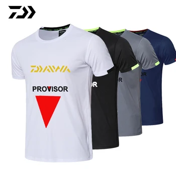 

Summer Daiwa Clothes for Fishing Tshirt Men Outdoor Sports Anti-sweat Breathable Quick Dry Golf Running Clothing Fishing T-shirt