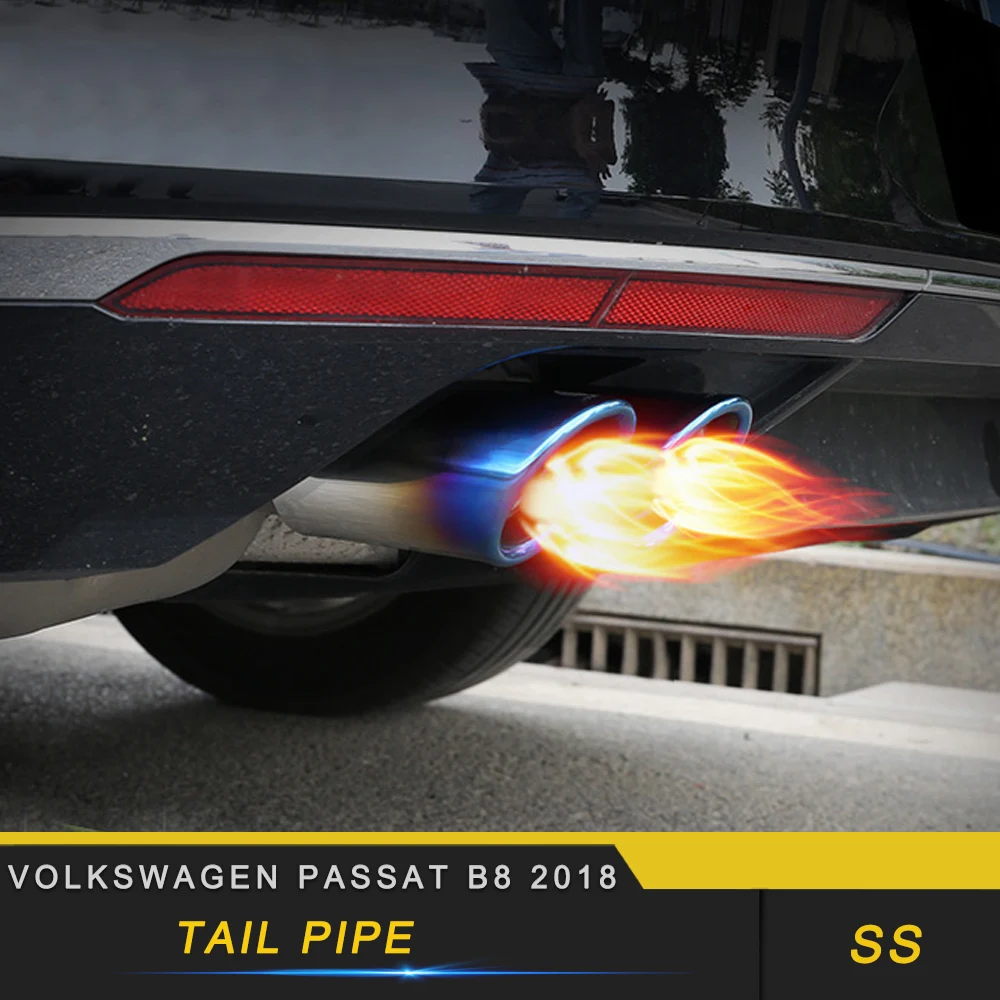 

For Volkswagen Passat B8 2018 Car Styling Tail Pipes Exhaust Pipe Silencer Frame Cover Trim Sticker Exterior Accessories