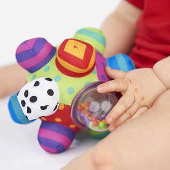 

Mutifunctional Baby's Tactile Sensory Ring Ball 0-12 Months Baby Soft Cloth Hand Rattles Bell Can Train Grasping baby Toy