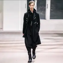 S-7XL! Мужская ветровка, куртка, повседневный стиль, подиум, на заказ, длинная, свободная