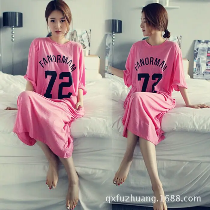 

Spring And Summer Pure Maternity Clothes Go out Lactation Garment Maternity Dress Short Sleeve Mid-length Nightgown 15087-72
