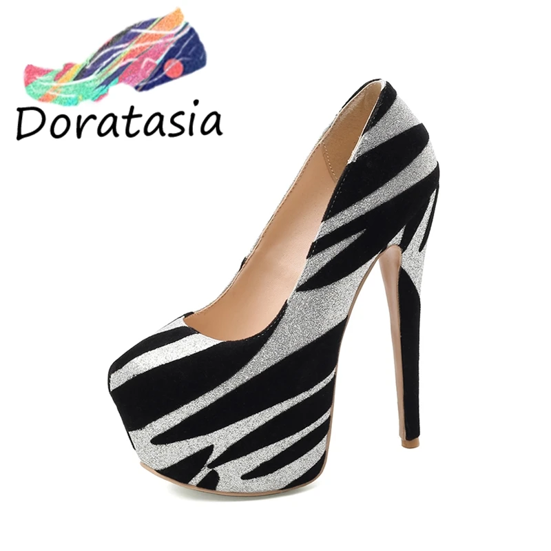 

DORATASIA Plus Size 33-50 Sexy Girl Fashion Spring Wedding pumps Platform High Heels Wedding pumps women Fashion Woman Shoes