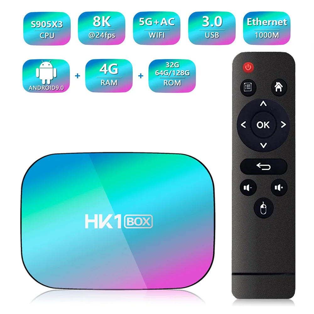 ТВ-приставка 8K Smart TV Amlogic S905X3 медиаплеер для ТВ-приставки с поддержкой Android 9 0 и MP2 |