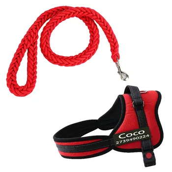 

Strong Medium Large Dog Harness Leash Set Free Customized Dog Harness Big Dog Name Harness Set