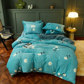 

1 Piece Flannel Duvet Cover Winter Thick Warm Comfortable Quilt Cover 200x230/220x240cm Multi Sizes Soft Cozy Comforter Cover