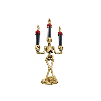 

Skull Candle Light 3-Arm Skeleton Candle Light Stand For Halloween Party Bar Home