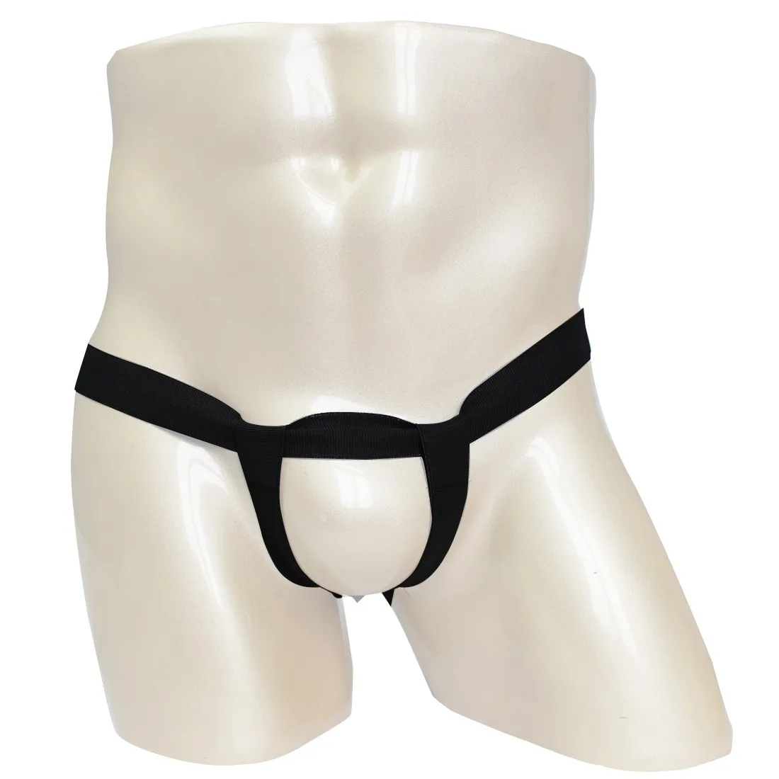 Man Bandage G-string Underwear with Enhancing Strap Open Crotch and Butt Elastic Waistband Hallow Out Thong Underpants white knee high stockings