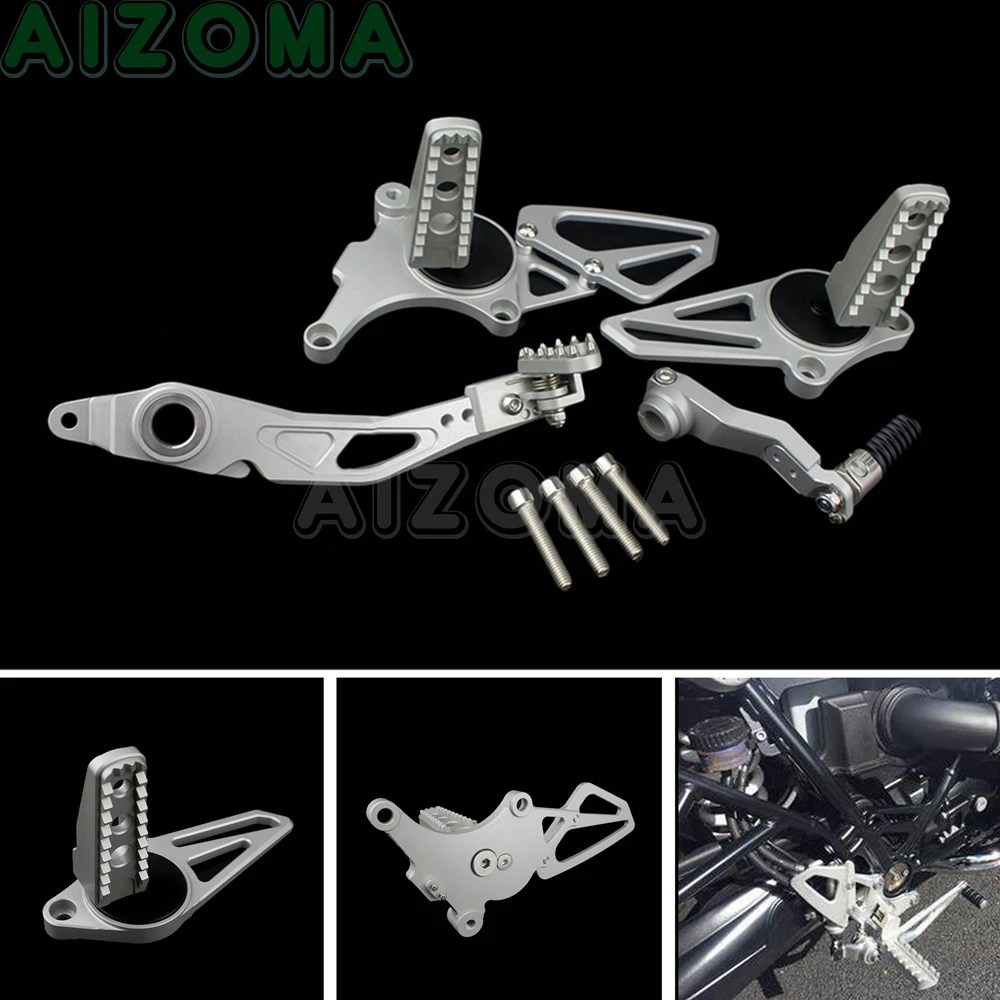 Silver Motorcycle Rear Adjustable Foot Brake Gear Shift Lever Control