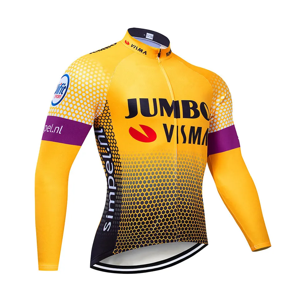 Jumbo Visma Велоспорт Джерси с длинным рукавом MTB велосипедная одежда Ropa Maillot для мужчин и женщин велосипед быстросохнущая Осенняя футболка наборы - Цвет: 3