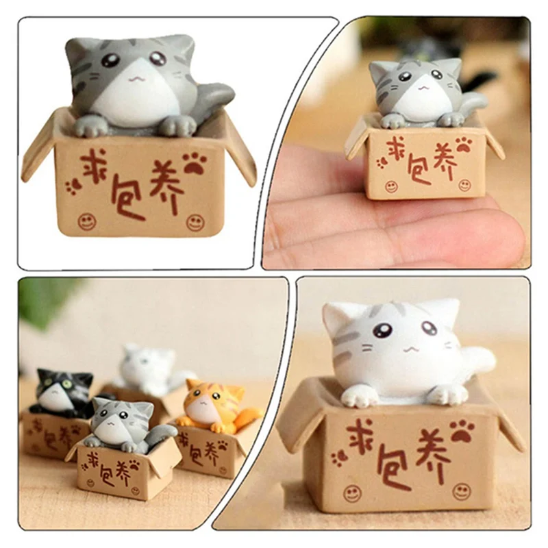 Conjunto de estatuetas de mini gato,Figuras de gato de animais de desenho  animado de 6 peças - Conjunto de jogo de gatinho de desenho animado para  crianças pequenas, meias para lembrancinhas de