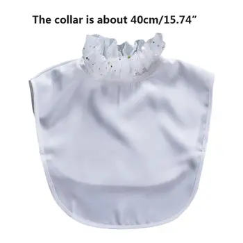 

Women Girl Fake Collar Delicate Lace Star Moon Sequins Stand Up Half Shirt