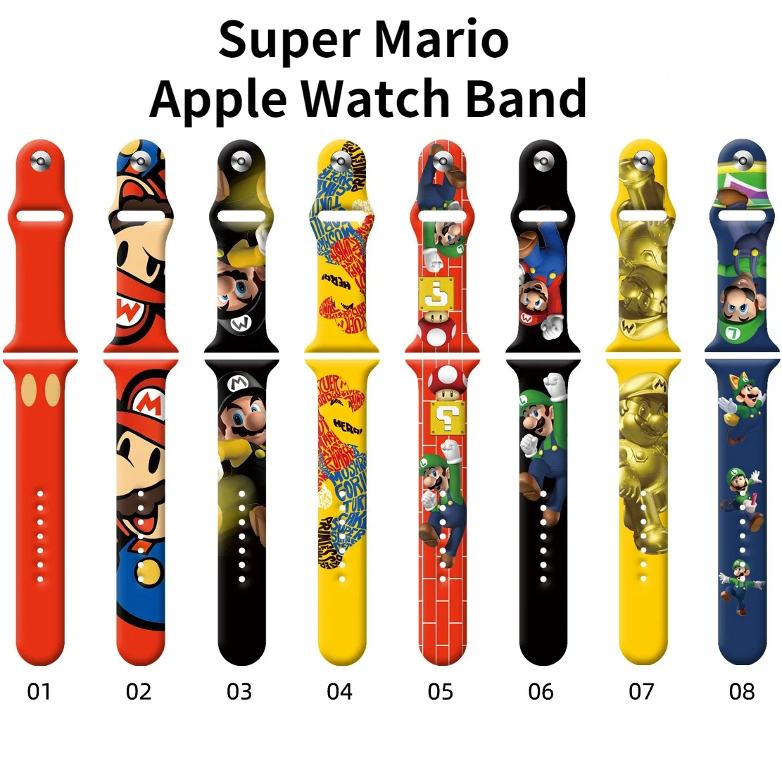 New Super Mario Bros. Apple smart watch strap for iwatch 2/3/4/5/6/se anime cartoon cute Christmas gift | Игрушки и хобби