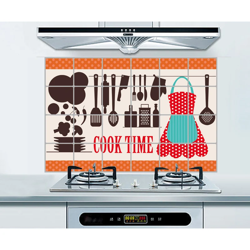 

Wall Sticker PVC Waterproof Anti-oil Decoration Decal 60x90cm Durable for Kitchen Muursticker Adesivo da parete RT99