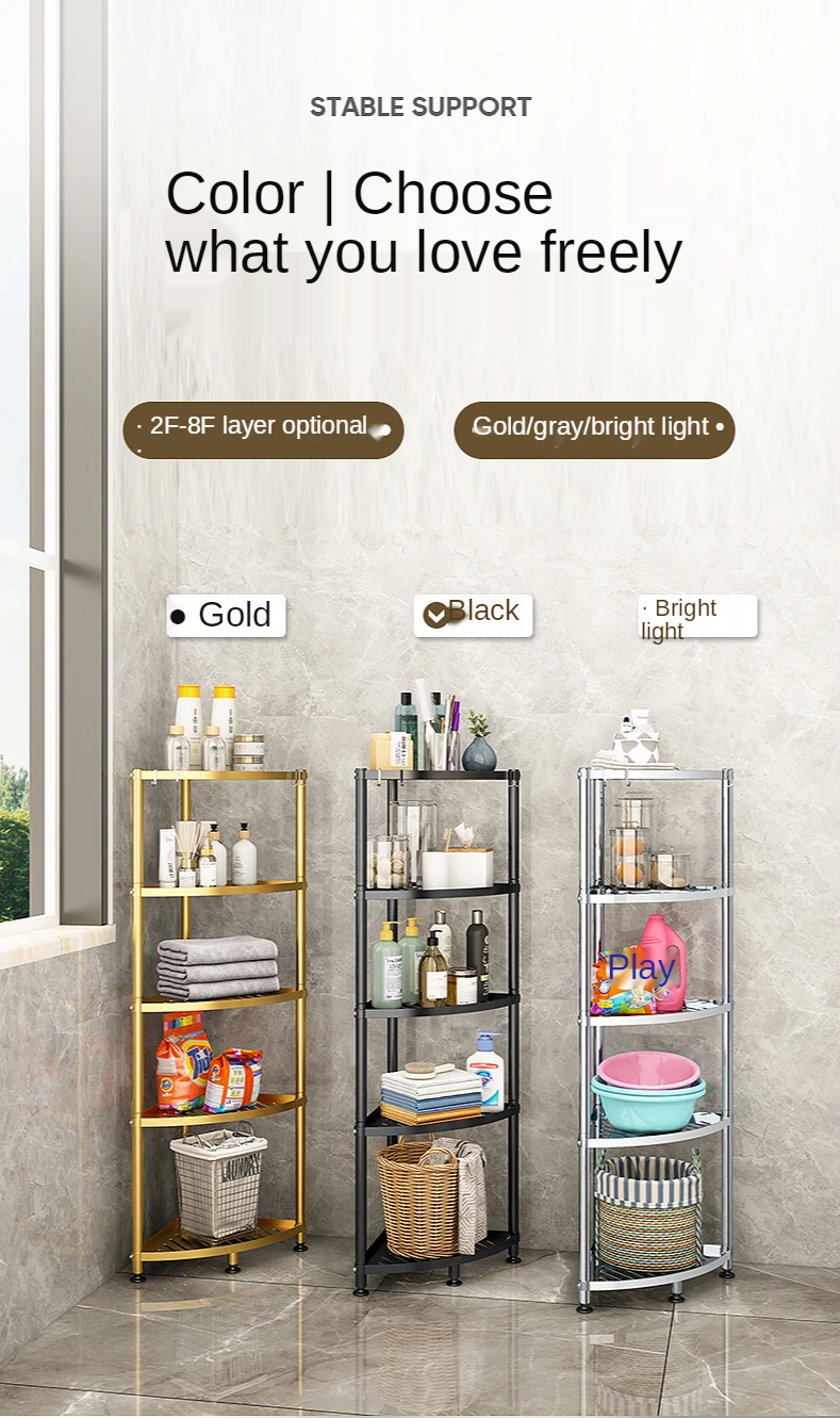 Description Picture 4 of itemBathroom Shelf Floor-Type Triangle Face Basin Shelf Bathroom Bathroom Toilet Accessories Complete Collection Storage Fantastic