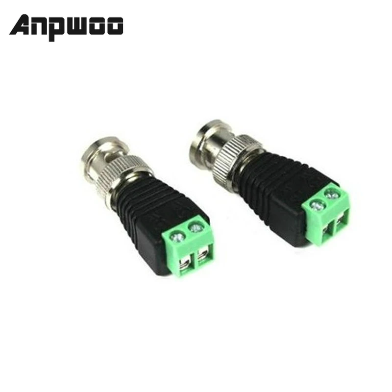 ANPWOO 2pcs/lot Mini Coax BNC Connector UTP Video Balun Plug DC Adapter For CCTV Camera | Безопасность и защита