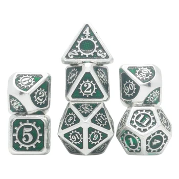 

7PCS Alloy Polyhedron Dices Creative Numbers Dice Multi-Faceted Dice for Entertainment Board Games