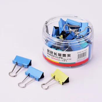 

Binder Clips Paper Clamps Back Clip Metal Folds with Box Clip with Dispenser Assorted Colors for Office School Office Supplies