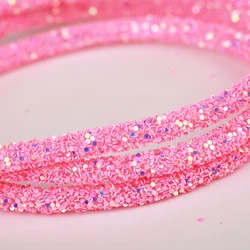 Sparkling Glitter Rhinestones & Sequins Trim for DIY Decoration and Crafts (Pink)