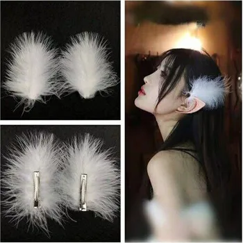 

1PC Super Fairy White Feather Headdress Hair Clip Wedding Daily Photo Personality Sweet Feather Hair Accessories Headwear Style