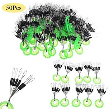 

50 Group 300PCS Fishing Rubber Bobber Beads Stopper 6 in 1 Float Sinker Stops Fishing Line Resistance Fishing Equipment Beans