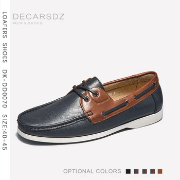 DECARSDZ-zapatos informales para hombre mocasines de cuero, Calzado cómodo de alta calidad, Otoño, 2021