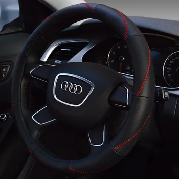 

118 Manufacturers Direct Selling Car Genuine Leather Grip Cover Four Seasons Black Red And White Full-grain Leather Steering Whe