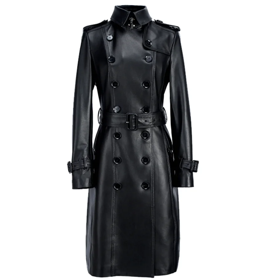 trench noir long femme