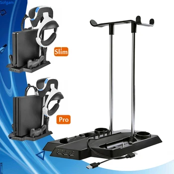 

PS4 Pro Slim PS VR Move Vertical Stand Controller Charging Dock Station PSVR Headset Holder Play Station 4 Games Accessories