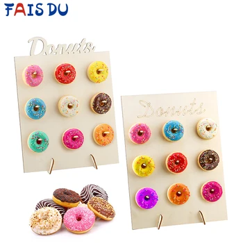

Donut Doughnut Wall Stand Wooden Donut Wall Display Board for Baby Kid Birthday Wedding Event Party Table Decor Party Supplies