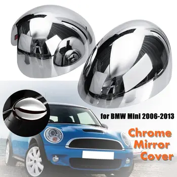 

2Pcs ABS Chrome Car Door Wing Mirror Glass Cap Covers Plastic for BMW for Mini Cooper 2006-2013