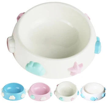 

Cute Cat Bowls Creative Rainbow Cloud Fish Pattern Decoration Anti-Slip Cat Dog Feeding Bowl Pet Feeder Cat Dog Feeding Supplies