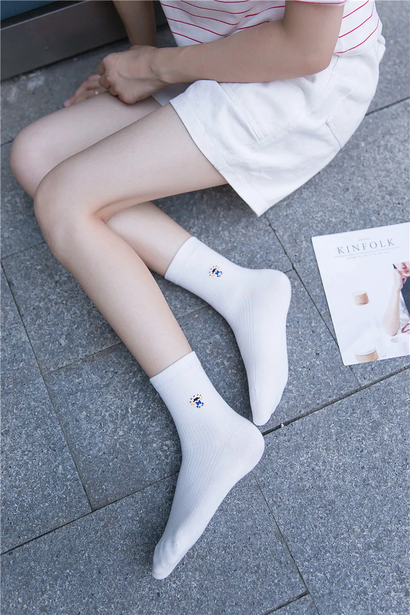 Harajuku/модные носки с героями мультфильмов; женские носки; забавные хлопковые короткие носки до лодыжки; женские носки; calcetines mujer