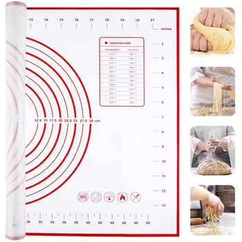 

Silicone Pastry Mat Non-Slip Baking Mats Sheet With Measurement Maker Holder Pastry Kitchen Gadgets Rolling Dough Cooking Tools