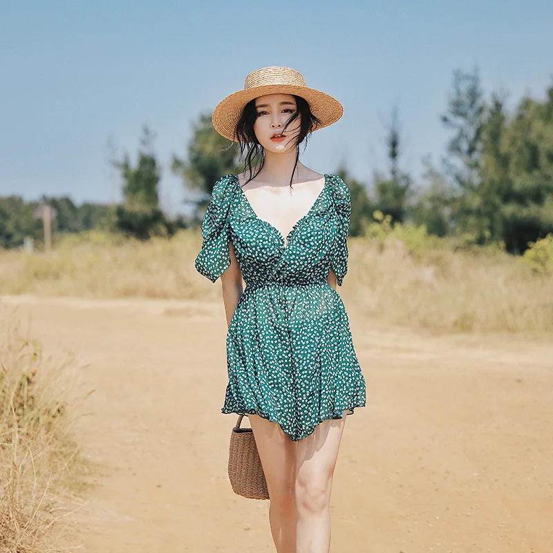 

New Style Two-piece Swimsuits Women's with Underwiring with Chest Pad Split Type Three-piece Set Not Dismantlement Strap Two-pie