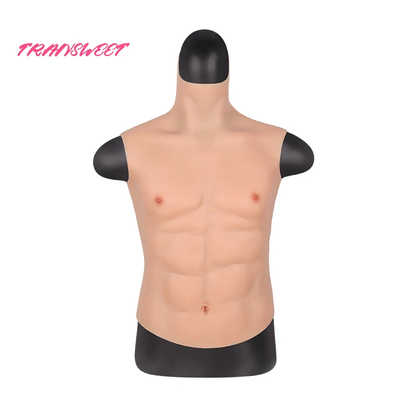 

TRANSWEET Artificial Realistic fake muscle Vest Bodysuit Realistic Chest Muscle for Cosplay Movie Actors