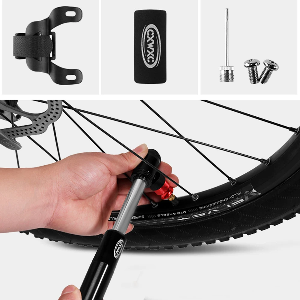 

Bike Tire Pump Mini Portable Manual Operation Bike Pump Fit US and French Nozzle Specifications mini bike pump KC077