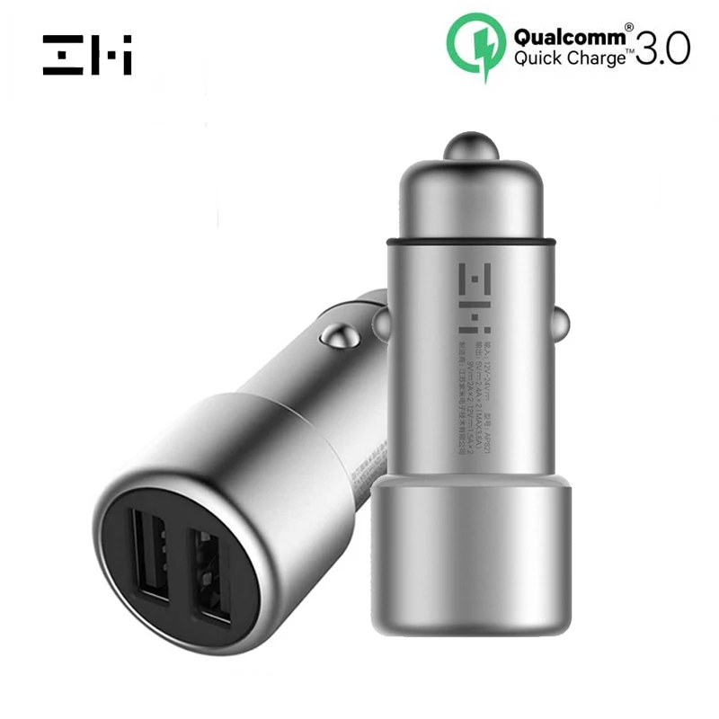Автомобильное зарядное устройство ZMI оригинальное быстрое QC 3 0 18 Вт с двумя USB