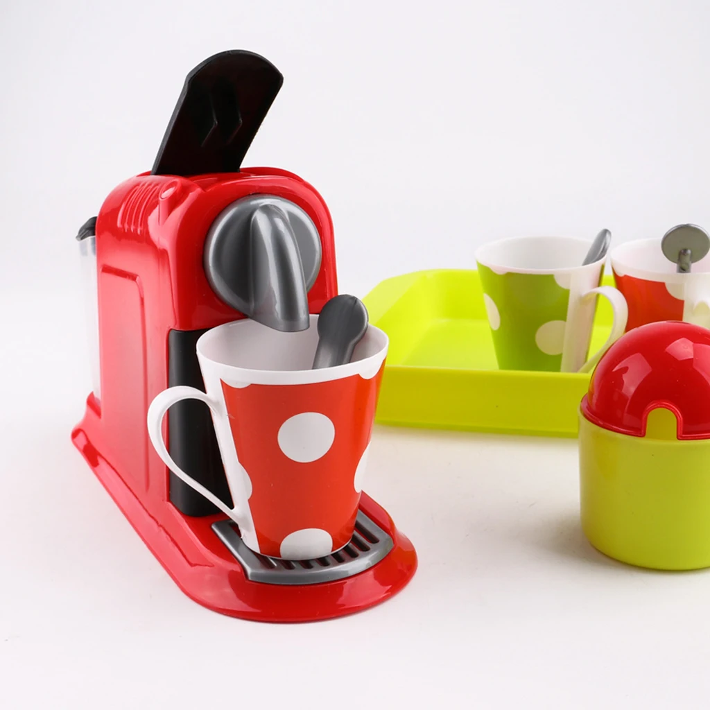 21pcs Plastic Simulation Coffee Playset Kitchen Pretend Toys for Kids Girls