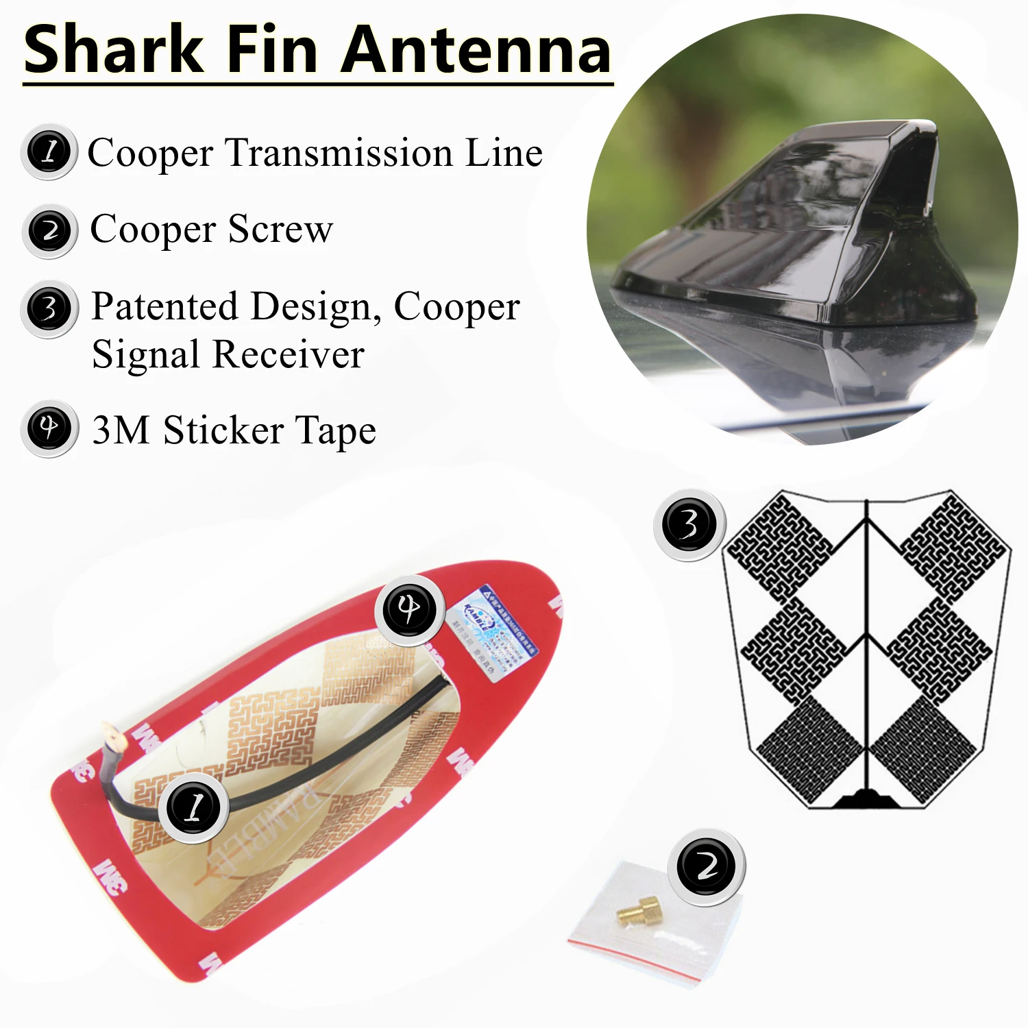 Car Shark Fin Roof Antenna Votex Stereo Cover Radio AM/FM Signal Amplifier Aerial Auto Accessories for Hyundai i20 2015 2013