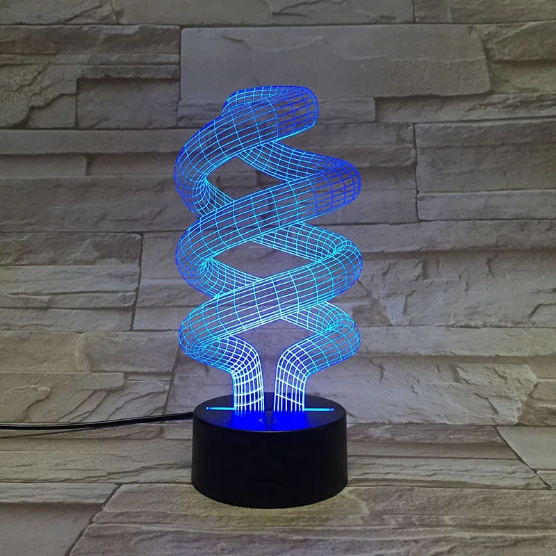 DNA 3D лампа RGB Изменение цвета голограмма Lampara Новый светильник ing Гаджет Декор