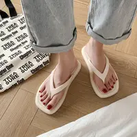 Ladies' New Step-on Slippers Soft Thick-soled Flip-flops Summer Trend and Fashion Outer Wear Flip Beach Sandals and Slippers - Image 3