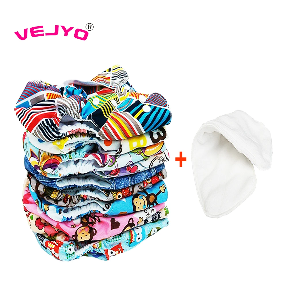 

24pcs/lot 12 Diapers+12 Inserts Baby Organic Diapers Reusable Baby Diaper Fashion Prints Fabric Nappy with Microfiber Inserts